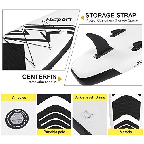 FBSPORT Tabla Sup Hinchable, Tabla de Surf Hinchable, Tabla Inflable de Paddle Surf, Sup Kit con Remo de Aluminio+Accesorios Completos | Medidas: 300×76×15cm FBSPORT Tabla Sup Hinchable, Tabla de Surf Hinchable, Tabla Inflable de Paddle Surf, Sup Kit con Remo de Aluminio+Accesorios Completos | Medidas: 300×76×15cm