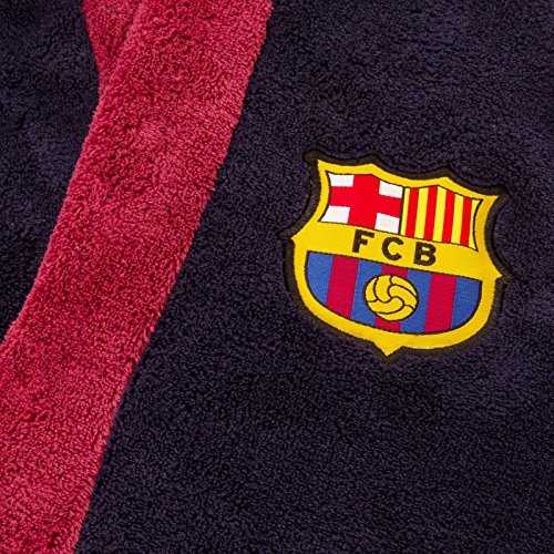 FC Barcelona - Batín oficial con capucha - Para niño - Forro polar - Azul marino - 9-10 años FC Barcelona - Batín oficial con capucha - Para niño - Forro polar - Azul marino - 9-10 años