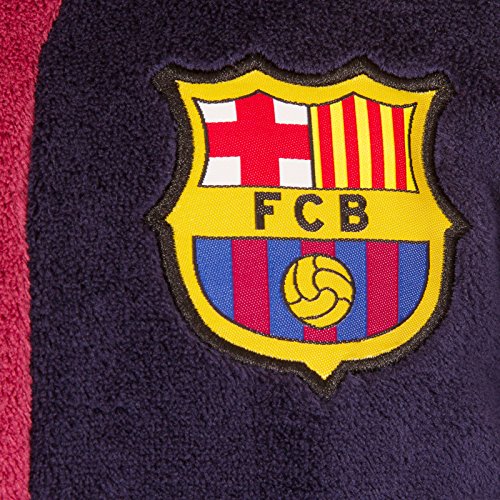 FC Barcelona - Batín oficial con capucha - Para niño - Forro polar - Azul marino - 9-10 años