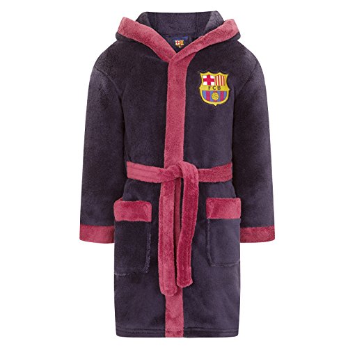 FC Barcelona - Batín oficial con capucha - Para niño - Forro polar - Azul marino - 9-10 años FC Barcelona - Batín oficial con capucha - Para niño - Forro polar - Azul marino - 9-10 años