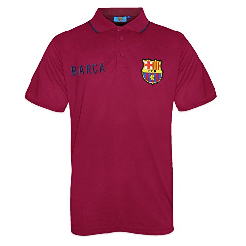 FC Barcelona - Polo oficial para hombre - Con el escudo del club - Azul marino - Rojo - Large