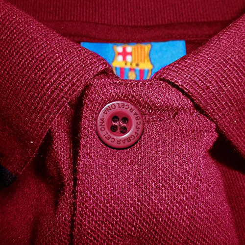 FC Barcelona - Polo oficial para hombre - Con el escudo del club - Azul marino - Rojo - Large