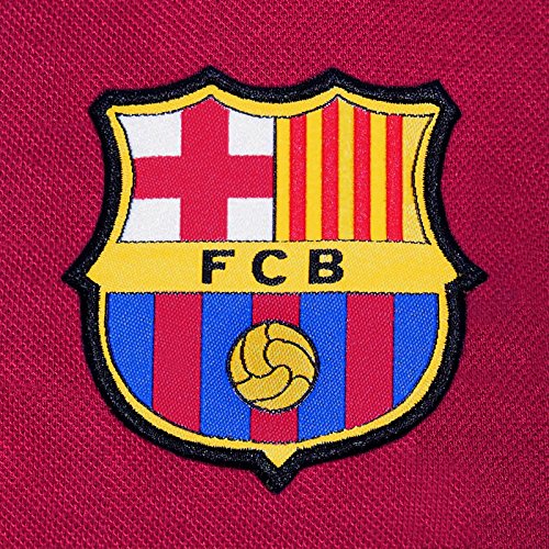 FC Barcelona - Polo oficial para hombre - Con el escudo del club - Azul marino - Rojo - Large