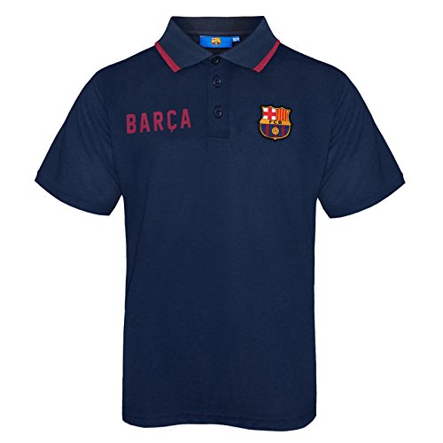 FC Barcelona - Polo oficial para niño - Con el escudo del club - Azul - Azul marino - 8-9 años