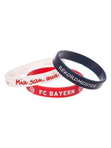 FC Bayern München Juego de 3 pulseras deportivas de silicona.