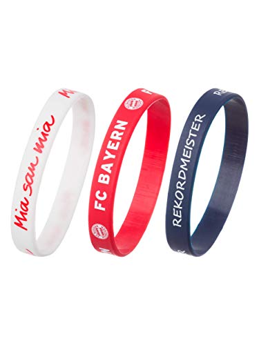 FC Bayern München Juego de 3 pulseras deportivas de silicona. FC Bayern München Juego de 3 pulseras deportivas de silicona.
