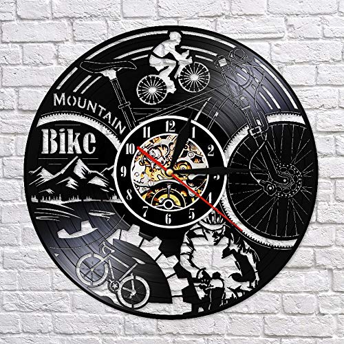 fdgdfgd Clásico Disco de CD Bicicleta Ciclismo Disco de Vinilo Disco Reloj de Pared Creativo 3D Ciclismo Decoración Regalo | Reloj de Pared Luminoso de 7 Colores