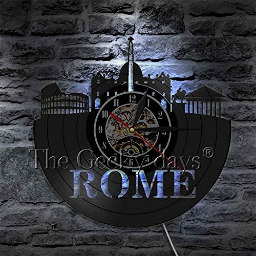 fdgdfgd Disco de CD clásico Roma Ciudad Naturaleza Muerta no Hace tictac Disco de Vinilo Decorativo Reloj Colgante | Reloj de Pared Luminoso de 7 Colores fdgdfgd Disco de CD clásico Roma Ciudad Naturaleza Muerta no Hace tictac Disco de Vinilo Decorativo Reloj Colgante | Reloj de Pared Luminoso de 7 Colores