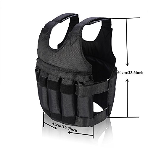 Fdit 20KG Chaleco de Peso Ajustable Ponderado Entrenamiento Ejercicio Deportes Boxeo Fitness Aire Libre (Pesos no incluidos) Fdit 20KG Chaleco de Peso Ajustable Ponderado Entrenamiento Ejercicio Deportes Boxeo Fitness Aire Libre (Pesos no incluidos)