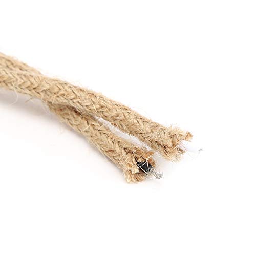 Fdit Cable eléctrico Cuerda de cáñamo Vintage Par Trenzado Cable de Cable eléctrico Accesorios de Bricolaje para luz de araña(2 Meters / 6.6ft) Fdit Cable eléctrico Cuerda de cáñamo Vintage Par Trenzado Cable de Cable eléctrico Accesorios de Bricolaje para luz de araña(2 Meters / 6.6ft)