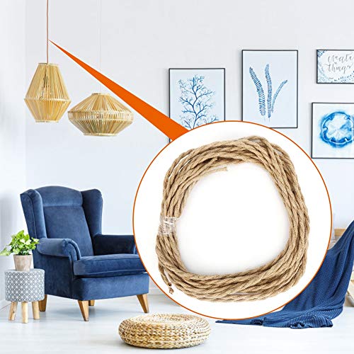 Fdit Cable eléctrico Cuerda de cáñamo Vintage Par Trenzado Cable de Cable eléctrico Accesorios de Bricolaje para luz de araña(2 Meters / 6.6ft) Fdit Cable eléctrico Cuerda de cáñamo Vintage Par Trenzado Cable de Cable eléctrico Accesorios de Bricolaje para luz de araña(2 Meters / 6.6ft)