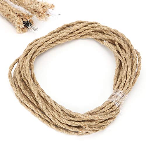 Fdit Cable eléctrico Cuerda de cáñamo Vintage Par Trenzado Cable de Cable eléctrico Accesorios de Bricolaje para luz de araña(2 Meters / 6.6ft) Fdit Cable eléctrico Cuerda de cáñamo Vintage Par Trenzado Cable de Cable eléctrico Accesorios de Bricolaje para luz de araña(2 Meters / 6.6ft)