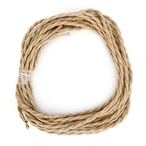 Fdit Cable eléctrico Cuerda de cáñamo Vintage Par Trenzado Cable de Cable eléctrico Accesorios de Bricolaje para luz de araña(2 Meters / 6.6ft) Fdit Cable eléctrico Cuerda de cáñamo Vintage Par Trenzado Cable de Cable eléctrico Accesorios de Bricolaje para luz de araña(2 Meters / 6.6ft)