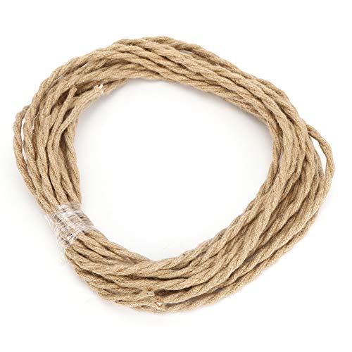Fdit Cable eléctrico Cuerda de cáñamo Vintage Par Trenzado Cable de Cable eléctrico Accesorios de Bricolaje para luz de araña(2 Meters / 6.6ft) Fdit Cable eléctrico Cuerda de cáñamo Vintage Par Trenzado Cable de Cable eléctrico Accesorios de Bricolaje para luz de araña(2 Meters / 6.6ft)