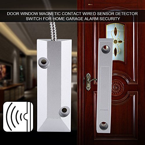 Fdit Interruptor de Detector de Sensor con Cable de Contacto Magnético de Ventana de Puerta para Seguridad Casera de Alarma de Garaje Socialme-EU