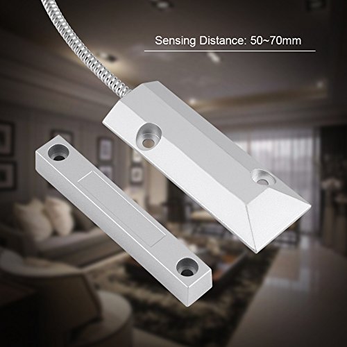 Fdit Interruptor de Detector de Sensor con Cable de Contacto Magnético de Ventana de Puerta para Seguridad Casera de Alarma de Garaje Socialme-EU