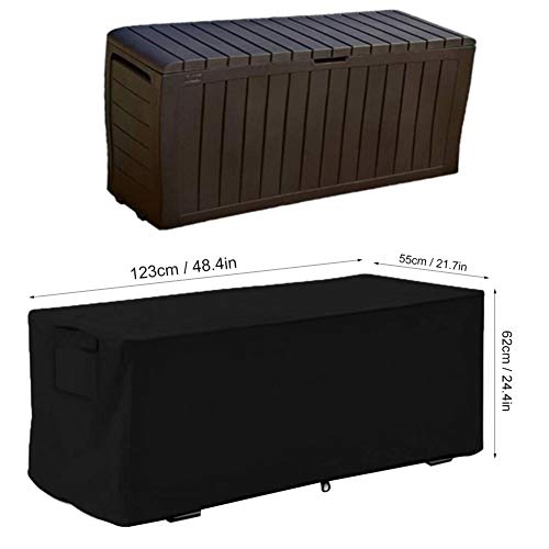 Fdit Patio Deck Box Storage Bench Cover 100% Waterproof Outdoor Furniture Winter Cover 48.4"L x 21.7" D x 24.4"H Mesa de Centro al Aire Libre y Cubierta otomana(3#)