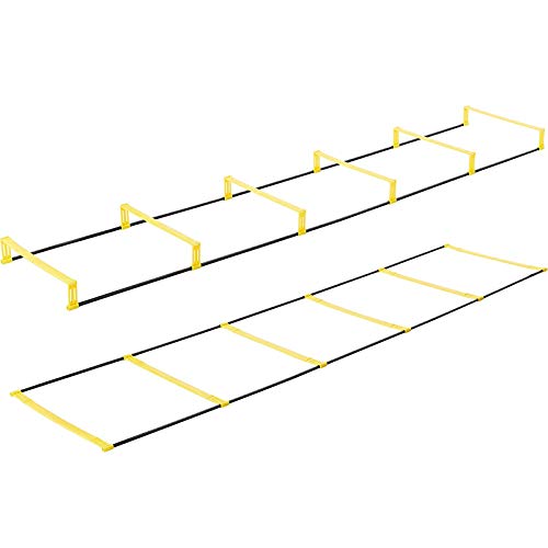 FDYD Criado Escalera de Agilidad Ejercicio de Entrenamiento de Doble Uso Multifuncional Agilidad Escala energética obstáculo Equipo de Entrenamiento de fútbol,6 Rung