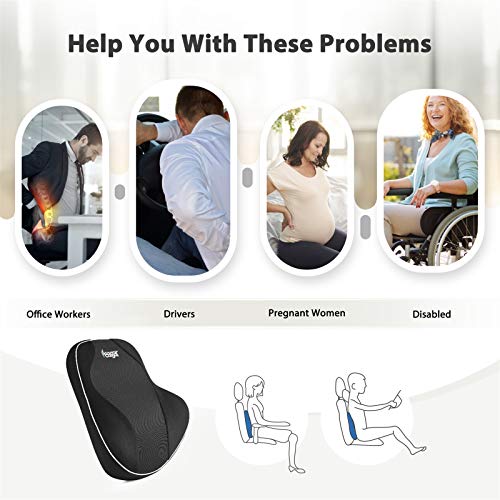 Feagar Almohada Lumbar, Cojín de Espuma Viscoelástica, Soporte Lumbar para Silla de Oficina, Asiento de Auto, Cojín para Silla de Ruedas, Respaldo Lumbar Coche, Reduce el Dolor y Alivia la Fatiga Feagar Almohada Lumbar, Cojín de Espuma Viscoelástica, Soporte Lumbar para Silla de Oficina, Asiento de Auto, Cojín para Silla de Ruedas, Respaldo Lumbar Coche, Reduce el Dolor y Alivia la Fatiga