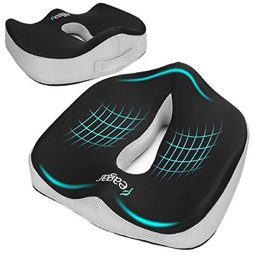 Feagar Cojin Coxis de Espuma Memoria Portátil,Cojines para sillas de Oficina de Espuma de Memoria, Coche, Sillas Gaming, Rueda, Funda Lavable, Negro Feagar Cojin Coxis de Espuma Memoria Portátil,Cojines para sillas de Oficina de Espuma de Memoria, Coche, Sillas Gaming, Rueda, Funda Lavable, Negro