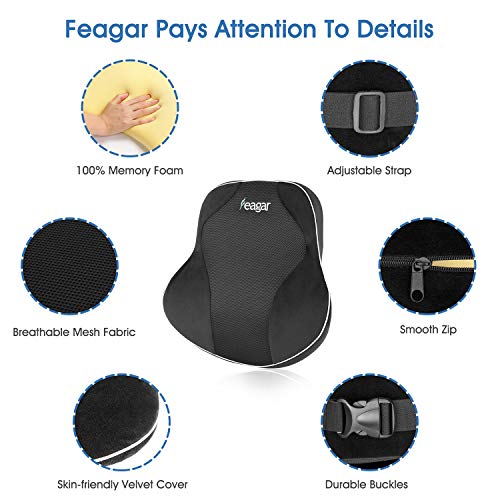 Feagar Cojín Lumbar para Silla de Oficina Respaldo Lumbar para Silla de Coche, Funda de Malla Lavable Feagar Cojín Lumbar para Silla de Oficina Respaldo Lumbar para Silla de Coche, Funda de Malla Lavable