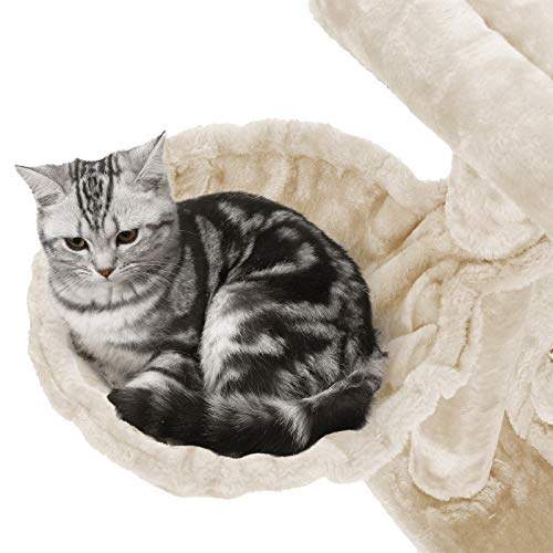 FEANDREA Árbol para Gatos, Torre de Gato con Gran Pedestal, Rascador, Beige PCT51M FEANDREA Árbol para Gatos, Torre de Gato con Gran Pedestal, Rascador, Beige PCT51M