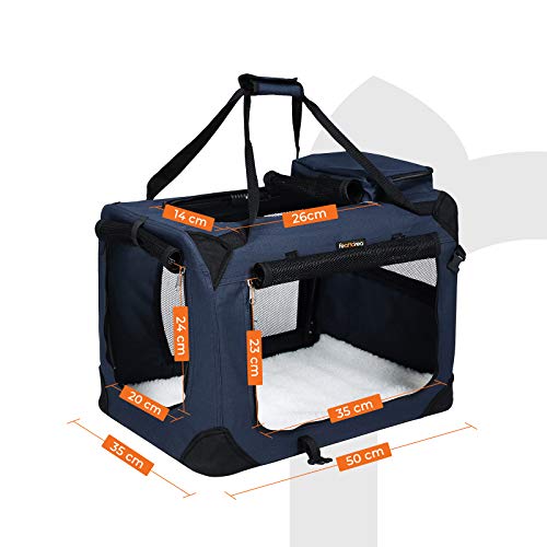 FEANDREA Bolsa de Transporte para Mascotas Transportín Plegable para Perro Portador Tela Oxford Azul Oscuro S 50 x 35 x 35 cm PDC50Z FEANDREA Bolsa de Transporte para Mascotas Transportín Plegable para Perro Portador Tela Oxford Azul Oscuro S 50 x 35 x 35 cm PDC50Z