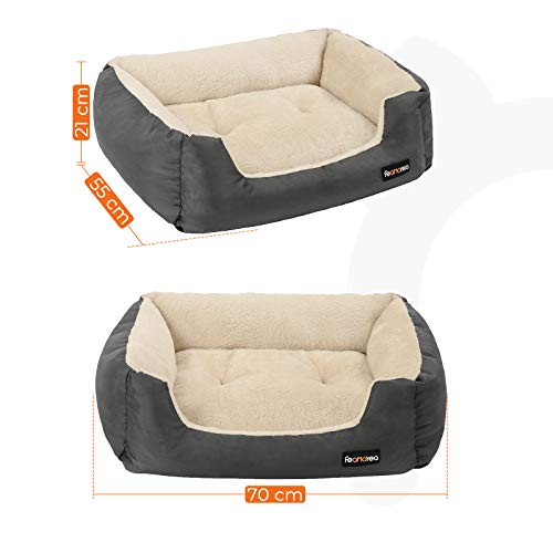 FEANDREA Cama de Perro, Cojín Reversible, 70 x 55 x 21 cm, Gris Oscuro PGW003G01 FEANDREA Cama de Perro, Cojín Reversible, 70 x 55 x 21 cm, Gris Oscuro PGW003G01