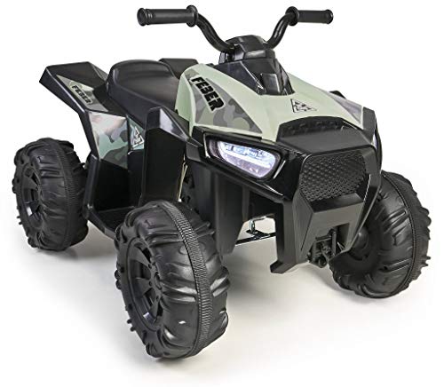 FEBER- Quad Boxer, Vehículo eléctrico a batería, 12 V, Verde (Famosa 800012541)