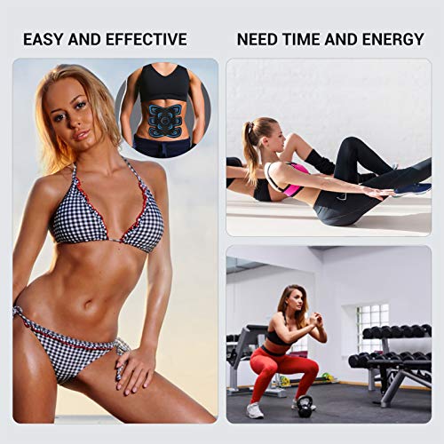 Fediman EMS - Aparato de entrenamiento muscular abdominal con 6 modos y 9 intensidades para adelgazar, desarrollar músculos y moldear la figura, recargable, USB