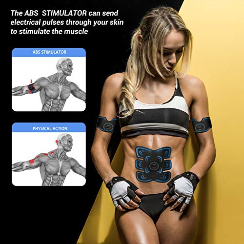 Fediman EMS - Aparato de entrenamiento muscular abdominal con 6 modos y 9 intensidades para adelgazar, desarrollar músculos y moldear la figura, recargable, USB