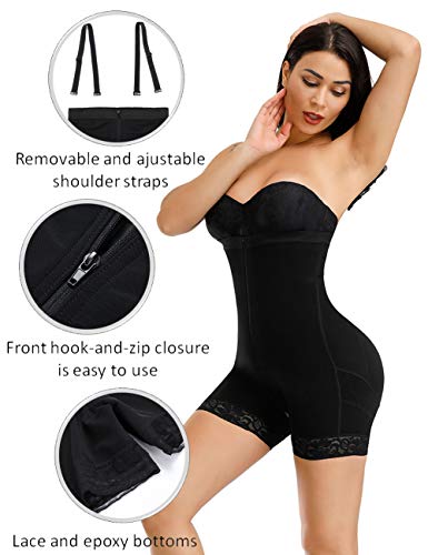 FeelinGirl Faja Pantalón Reductora con Cremallera - Mujer Fajas Moldeadores con Tirantes Ajustables y Desmontables Shapewear Adelgazante de Encaje Negro 4XL/Talla 48-50 FeelinGirl Faja Pantalón Reductora con Cremallera - Mujer Fajas Moldeadores con Tirantes Ajustables y Desmontables Shapewear Adelgazante de Encaje Negro 4XL/Talla 48-50