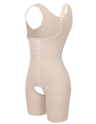 FeelinGirl Mujer Faja Reductora Chaleco sin Costura Corsé Bustier Ajustable Tirantes Faja Aabdominal Beige 3XL/Talla 46-48