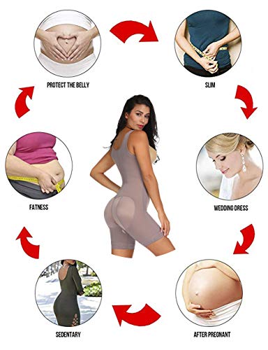 FeelinGirl Mujer Faja Reductora Chaleco sin Costura Corsé Bustier Ajustable Tirantes Faja Aabdominal Marrón S/Talla 34-36 FeelinGirl Mujer Faja Reductora Chaleco sin Costura Corsé Bustier Ajustable Tirantes Faja Aabdominal Marrón S/Talla 34-36