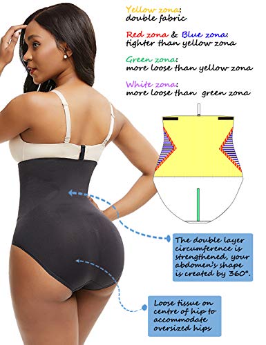 FeelinGirl Mujeres Faja Pantalón Braga Reductora Lumbar sin Costura Corsé Adelgazar Barriga Gluteos Abdominal con Hebilla Negro L: Talla 46-48 FeelinGirl Mujeres Faja Pantalón Braga Reductora Lumbar sin Costura Corsé Adelgazar Barriga Gluteos Abdominal con Hebilla Negro L: Talla 46-48