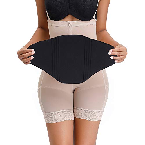 FeelinGirl Tabla Abdominal Plegadizo Tablero para Control de Abdomen Postoperatoria Accesorio para Faja Reductora Post Liposucción Negro