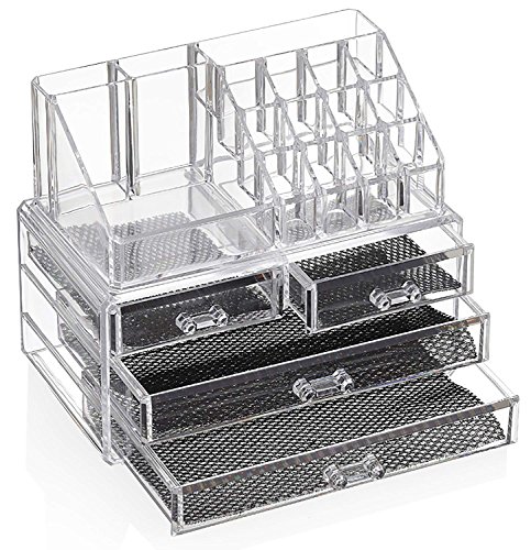 Feibrand Organizador Maquillaje Caja Cosméticos Transparente Acrílico 20 Compartimentos Feibrand Organizador Maquillaje Caja Cosméticos Transparente Acrílico 20 Compartimentos