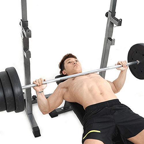 FEILA Ajustable Squat Squat Rack de Acero Soportes Barra Libre-Press de banca con Mancuernas Gimnasio en casa portátil Bastidores Stands Utilizado for el Entrenamiento de Fuerza, Pesas, Fitness