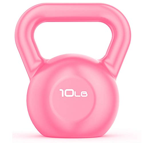 FEILA Ejercicio Kettlebell Fitness Entrenamiento de Ejercicios Cuerpo Kettlebell con Mango Incluya 5 lbs, 10 lbs for Levantamiento de Pesas, acondicionamiento, Fuerza y ​​Entrenamiento del núcleo