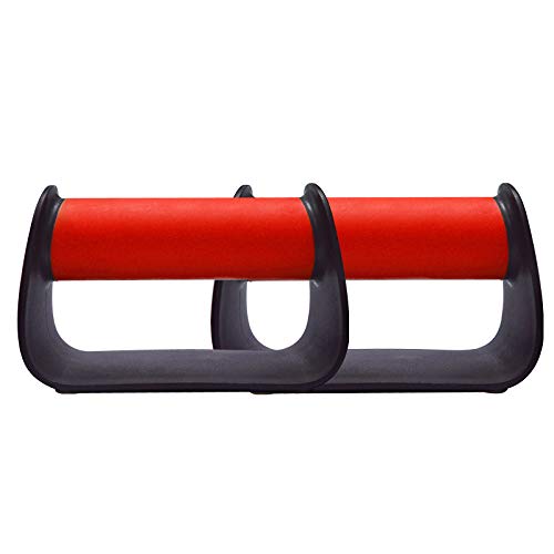 Feishibang Empuñaduras de Flexión Para Tabla de Piso Barras de Empuje portátiles Para Personas Equipo de Entrenamiento en Casa, Color Rojo