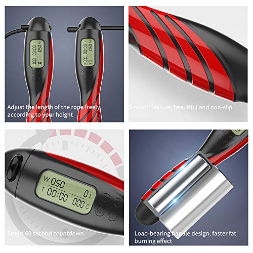 feixia Saltar la Cuerda con Contador Digital Saltar la Cuerda para Contar la Velocidad del Ejercicio calorías Peso Tiempo de Ejercicio para Deportes en Interiores y Exteriores feixia Saltar la Cuerda con Contador Digital Saltar la Cuerda para Contar la Velocidad del Ejercicio calorías Peso Tiempo de Ejercicio para Deportes en Interiores y Exteriores
