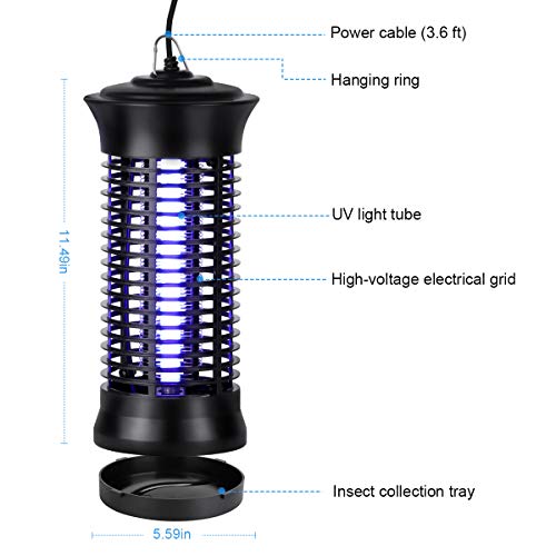 Feizhibo Lampara Anti-Mosquitos, Lámpara Mosquito Electrico, Lámpara Mata Insectos Electrico Lámpara Anti Mosquitos UV Mosquitera Eléctrica contra Mosquitos, Polillas y mas Insectos