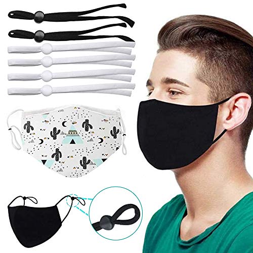 Feliciay 200 bandas elásticas de silicona para cordón plano con hebilla ajustable, orejeras, cuerda bricolaje, tapón antideslizante (negro, blanco) Feliciay 200 bandas elásticas de silicona para cordón plano con hebilla ajustable, orejeras, cuerda bricolaje, tapón antideslizante (negro, blanco)
