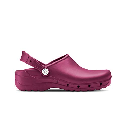 Feliz Caminar - Zuecos Sanitarios Flotantes, Burdeos, 38 EU Feliz Caminar - Zuecos Sanitarios Flotantes, Burdeos, 38 EU
