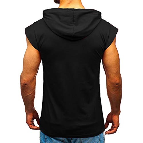 FELZ Moda Camisas Sin Mangas para Hombres Camisetas Tirantes Hombre Gym Baratas Camisetas Deporte Hombre Fitness Color Sólido Tops De Secado Apretado para Culturismo con Capucha