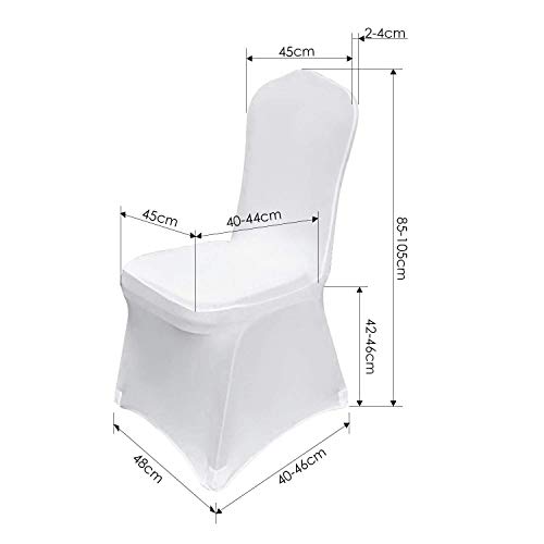 Femor 20 piezas Funda Elástica para Sillas Funda de Asiento Fundas para Silla Funda Protectora Cubierta de Sillas para Bodas Banquetes Fiestas Decoración Color Blanco