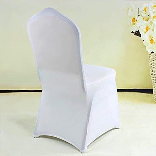 Femor 20 piezas Funda Elástica para Sillas Funda de Asiento Fundas para Silla Funda Protectora Cubierta de Sillas para Bodas Banquetes Fiestas Decoración Color Blanco