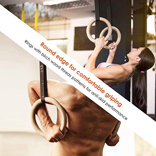 Femor Anillas de Gimnasia, Anillos de Gimnasia de Madera con Correas Hebillas Ajustable, Anillas Entrenamiento Antideslizante, Dia 28/32mm,Carga 300/500kg, para Entrenamiento y Fitness en Casa Femor Anillas de Gimnasia, Anillos de Gimnasia de Madera con Correas Hebillas Ajustable, Anillas Entrenamiento Antideslizante, Dia 28/32mm,Carga 300/500kg, para Entrenamiento y Fitness en Casa