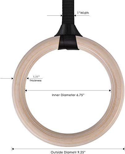 Femor Anillas de Gimnasia, Anillos de Gimnasia de Madera con Correas Hebillas Ajustable, Anillas Entrenamiento Antideslizante, Dia 28/32mm,Carga 300/500kg, para Entrenamiento y Fitness en Casa Femor Anillas de Gimnasia, Anillos de Gimnasia de Madera con Correas Hebillas Ajustable, Anillas Entrenamiento Antideslizante, Dia 28/32mm,Carga 300/500kg, para Entrenamiento y Fitness en Casa