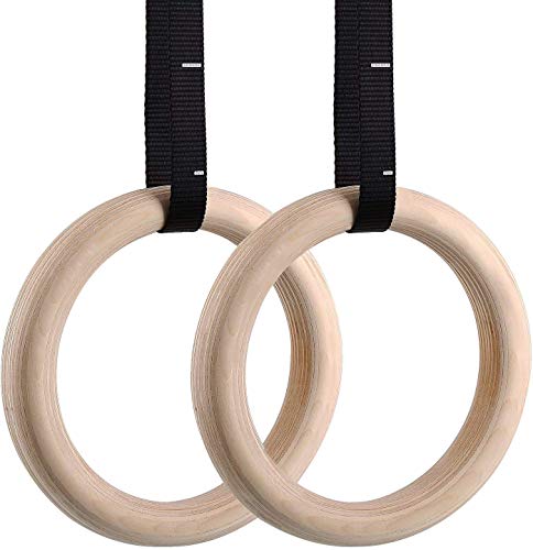 Femor Anillas de Gimnasia, Anillos de Gimnasia de Madera con Correas Hebillas Ajustable, Anillas Entrenamiento Antideslizante, Dia 28/32mm,Carga 300/500kg, para Entrenamiento y Fitness en Casa Femor Anillas de Gimnasia, Anillos de Gimnasia de Madera con Correas Hebillas Ajustable, Anillas Entrenamiento Antideslizante, Dia 28/32mm,Carga 300/500kg, para Entrenamiento y Fitness en Casa